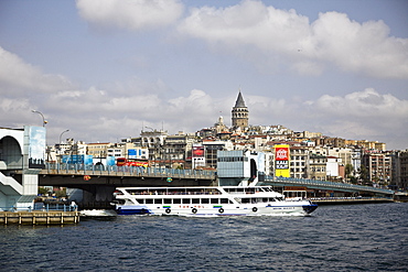 Galata Bridge and Galata Tower at Background, Istanbul, Turkey