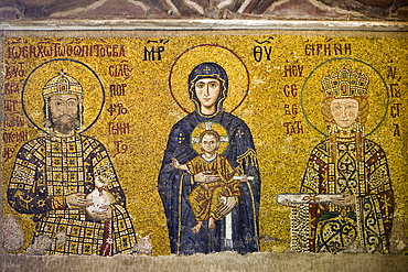 Comneus Mosaic at Hagia Sophia, Istanbul, Turkey