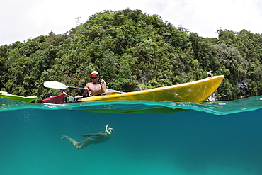 Snorkeling in Rock Islands, Risong Bay, Micronesia, Palau