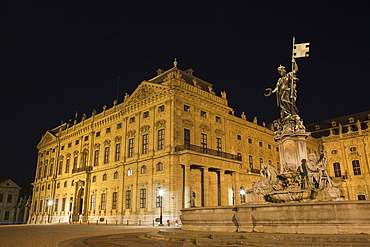 Residence of Wuerzburg with Franconia Fountain, Wuerzburg, Franconia, Bavaria, Germany