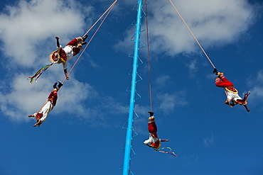 Totonaca Flying Dancers, Tulum, Yucatan Peninsula, Mexico