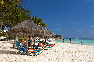 Beach Playa del Carmen, Riviera Maya, Yucatan Peninsula, Caribbean Sea, Mexico