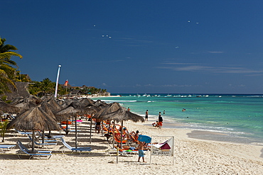 Beach Playa del Carmen, Riviera Maya, Yucatan Peninsula, Caribbean Sea, Mexico