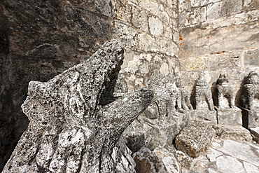 Sculptures, Cathedral Santa Maria la Menor, UNESCO World Heritage Site, Santo Domingo, Dominican Republic, West Indies, Central America