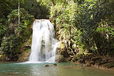 Waterfall, Cascada El Limon, Las Terrenas, Samana Peninsula, Dominican Republic, West Indies, Central America