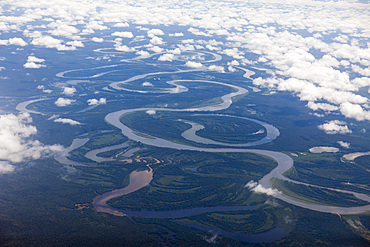 Course of Mamberamo River, West Papua, Indonesia, Southeast Asia, Asia