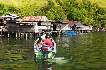 Boat trip on Lake Sentani, Jayapura, West Papua, Indonesia, Southeast Asia, Asia