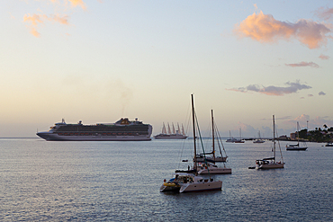 Boats in Harbour of Roseau, Caribbean Sea, Dominica