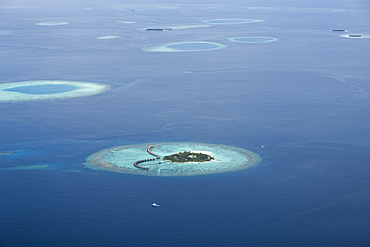 Aerial View of Thulhaagiri Island, North Male Atoll, Maldives