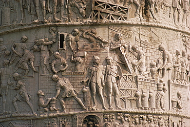 Detail of Trajan's Column, Rome, Lazio, Italy, Europe