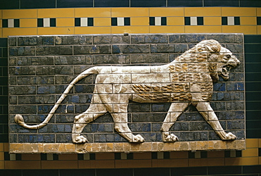 Babylonian wall tiles, exhibited at the Turkey Museum, Istanbul, from Babylon, Iraq, Middle East