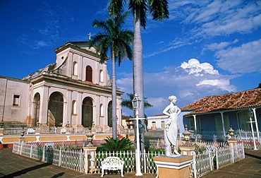 The Plaza Mayor and the Santisima Trinidad Church, Trinidad, Sancti Spiritus Province, Cuba