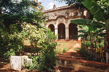 Historic mansions, built in the pre-revolutionary period, now in disrepair or restored as embassies, Havana, Cuba