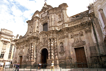 La Compania, Jesuit Church c 1605 to 1768 a masterpiece of Baroque art, considered by some as Latin America's most splendid church, Quito, Ecuador