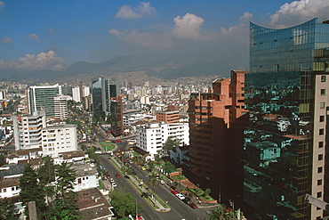 Ecuador's capital and second largest city skyscrapers and apartments in the high end Gonzalez Suarez area of Quito's New Town, Quito, Ecuador