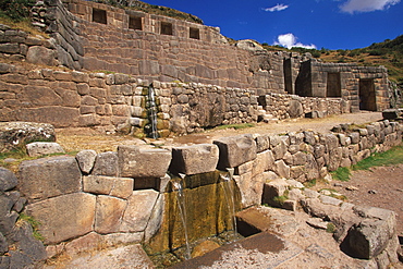 Tambo Machay, the sacred bath of the Inca ruler and the royal women a hydraulic engineering masterpiece outside Cuzco, Highlands, Peru