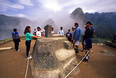 Machu Picchu the Intihuatana, site's most sacred shrine and was used to tell the time of year, Highlands, Peru