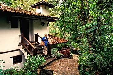 Machu Picchu the Hotel Machu Picchu Pueblo in Aguas Calientes the town and station below site the hotel is set in tropical rainforest, Highlands, Peru