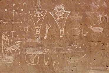 Petroglyphs from the Fremont Culture, Sego Canyon, Utah, United States of America, North America