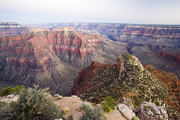 The view to the southeast from Point Sublime after sunset, North Rim, Grand Canyon National Park, UNESCO World Heritage Site, Arizona, United States of America, North America