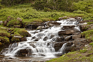 Falls on Logan Creek, Glacier National Park, Montana, United States of America, North America