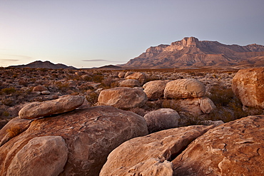 Guadalupe Peak and El Capitan at sunset, Guadalupe Mountains National Park, Texas, United States of America, North America