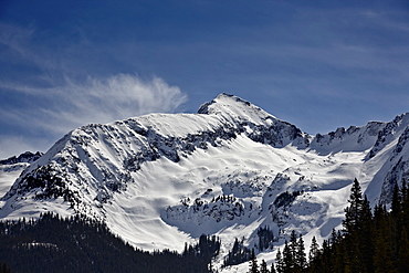 Hazleton Mountain in the winter, San Juan Mountains, Colorado, United States of America, North America