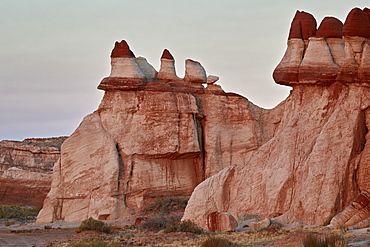 Badlands with red layers, Hopi Reservation, Arizona, United States of America, North America