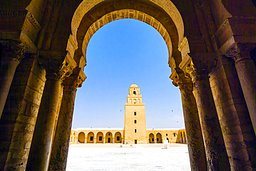 Interior of Great Mosque of Kairouan (Mosque of Uqba), UNESCO World Heritage Site, Kairouan, Tunisia, North Africa, Africa