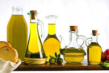 Olive oil, different types of olive oil, Tuscany, Italy, Europe