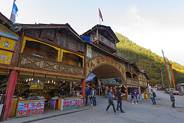 Tibetan Village, Jiuzhaigou (Nine Village Valley), Sichuan province, China, Asia