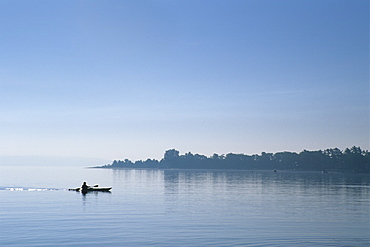 Kayaker, Little Traverse Bay, Lake Michigan, Michigan, United States of America, North America