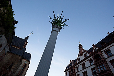 Column outside of Nikolaikirche, Leipzig, Saxony, Germany, Europe