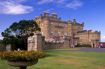 Culzean Castle, dating from the 18th century, designed by Robert Adam, from the gardens, Ayrshire, Scotland, United Kingdom, Europe