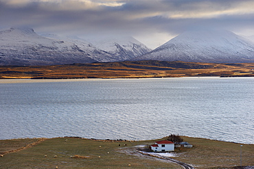 Lake Lagarfljot (Logurinn), 53 square km and 25 km long, near Egilsstadir, Fljotdalsherad valley, East Fjords area, Iceland, Polar Regions