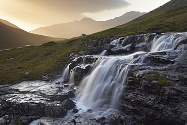 Heljardalsa waterfall in Saksunardalur valley near Saksun, Streymoy, Faroe Islands (Faroes), Denmark, Europe