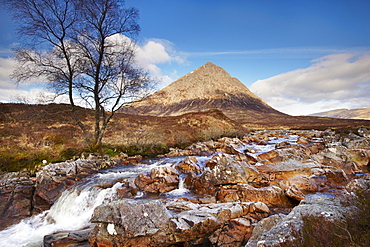 Buachaille Etive Mor and River Coupall, Glen Coe (Glencoe), Highland region, Scotland, United Kingdom, Europe