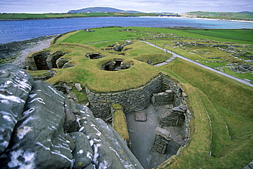 Well preserved wheelhouses (communal round houses), Jarlshof historic site, South Mainland, Shetland Islands , Scotland, United Kingdom, Europe