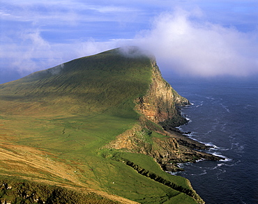 The Noup, 248 m, hosting thousands of seabirds on its vertiginous cliffs. Foula, Shetland islands, Scotland