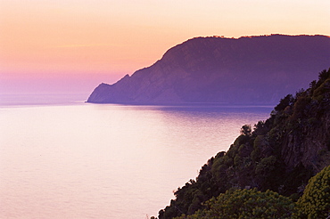 Punta Mesco at sunset, Cinque Terre, UNESCO World Heritage Site, Liguria, Italy, Europe