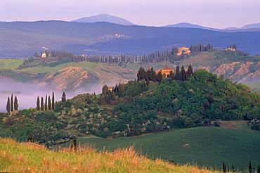 Landscape of the Crete Senesi area, southeast of Siena, near Asciano, Tuscany, Italy, Europe