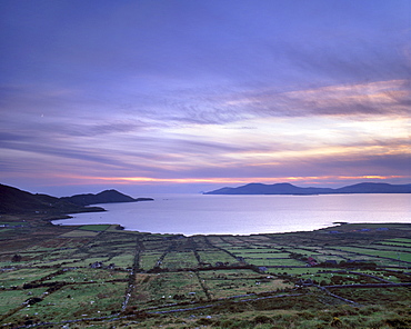 Sunset over Ballinskelligs Bay, Ring of Kerry, County Kerry, Munster, Republic of Ireland, Europe