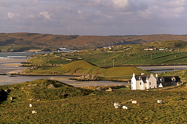 Uig sands (Traigh Chapadail) tidal area, from near Timsgarry, Isle of Lewis, Outer Hebrides, Scotland, United Kingdom, Europe