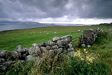 Loch Bay and islands, near Stein, Waternish peninsula in the north-west, Isle of Skye, Inner Hebrides, Scotland, United Kingdom, Europe