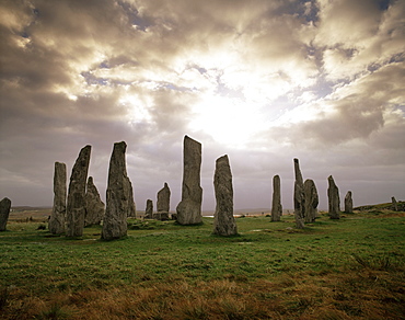 Stone Circle dating from between 3000 and 1500BC, Callanish, Isle of Lewis, Outer Hebrides, Scotland, United Kingdom, Europe