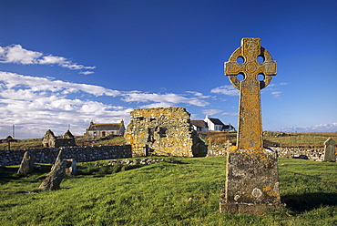 Medieval burial ground and chapels, at Howmore (Tobha Mor), South Uist, Outer Hebrides, Scotland, United Kingdom, Europe