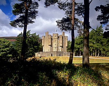 Braemar Castle, a 17th century turreted stronghold, near Braemar, Aberdeenshire, Scotland, United Kingdom, Europe