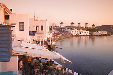 Little Venice, Chora, Mykonos, Cyclades, Greek Islands, Greece, Europe