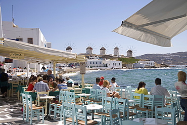 Little Venice, Chora, Mykonos, Cyclades, Greek Islands, Greece, Europe