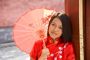 Asian woman (Chinese-Thai), The Forbidden City, Beijing, China, Asia